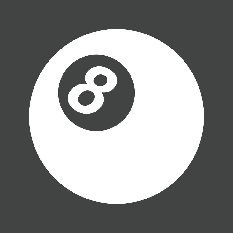Billiard Ball Glyph Inverted Icon vector