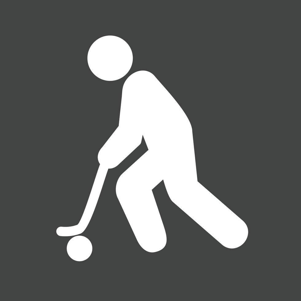 icono invertido del glifo del jugador de hockey vector