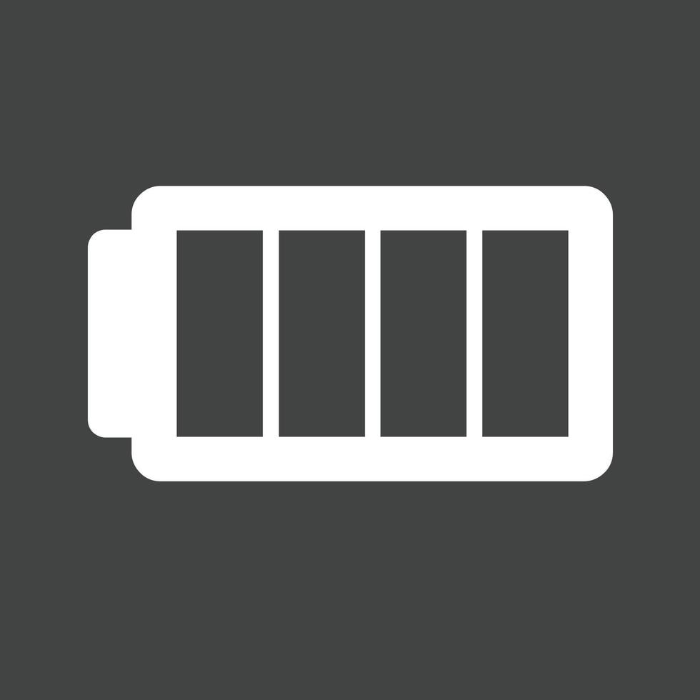 Battery II Glyph Inverted Icon vector