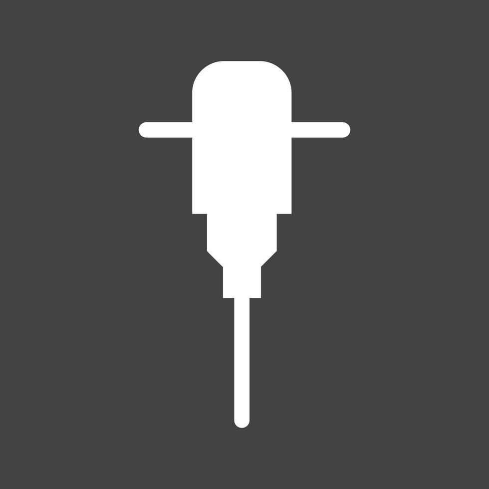 Jack Hammer Glyph Inverted Icon vector