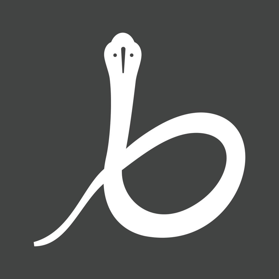 Snake Glyph Inverted Icon vector