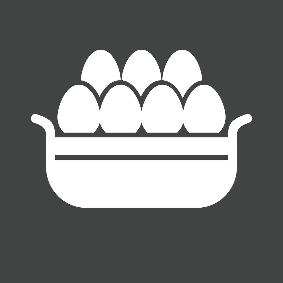 Eggs Basket I Glyph Inverted Icon vector