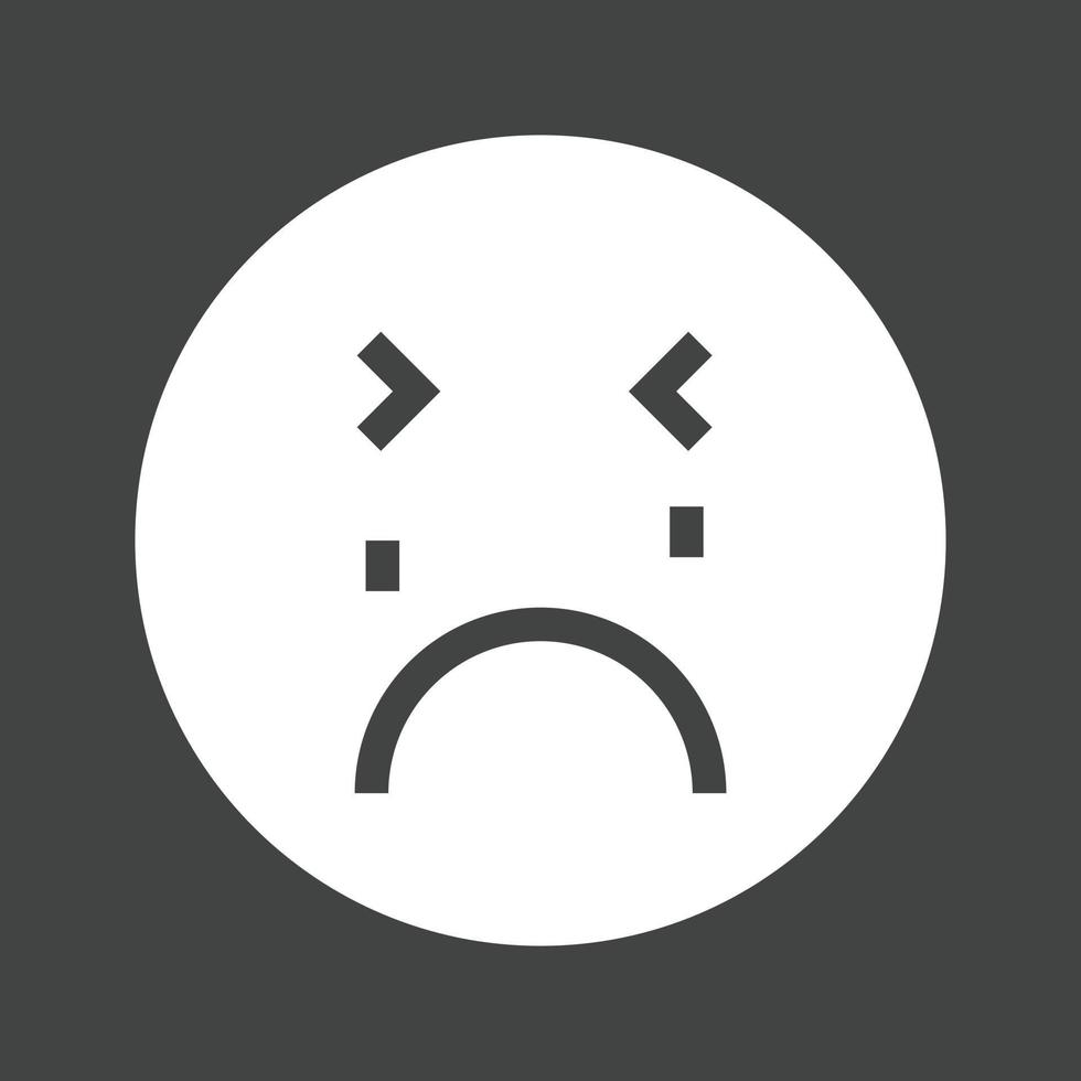 Crying Glyph Inverted Icon vector