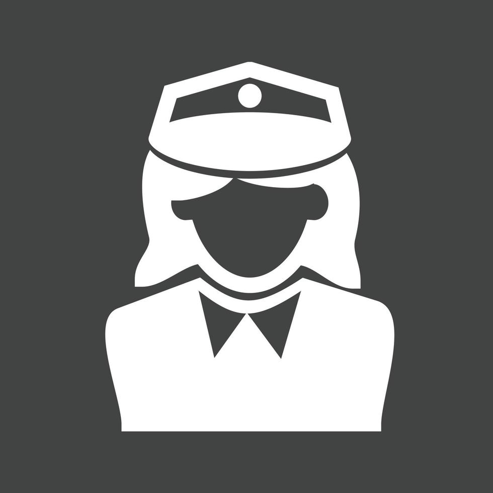 Police Woman Glyph Inverted Icon vector