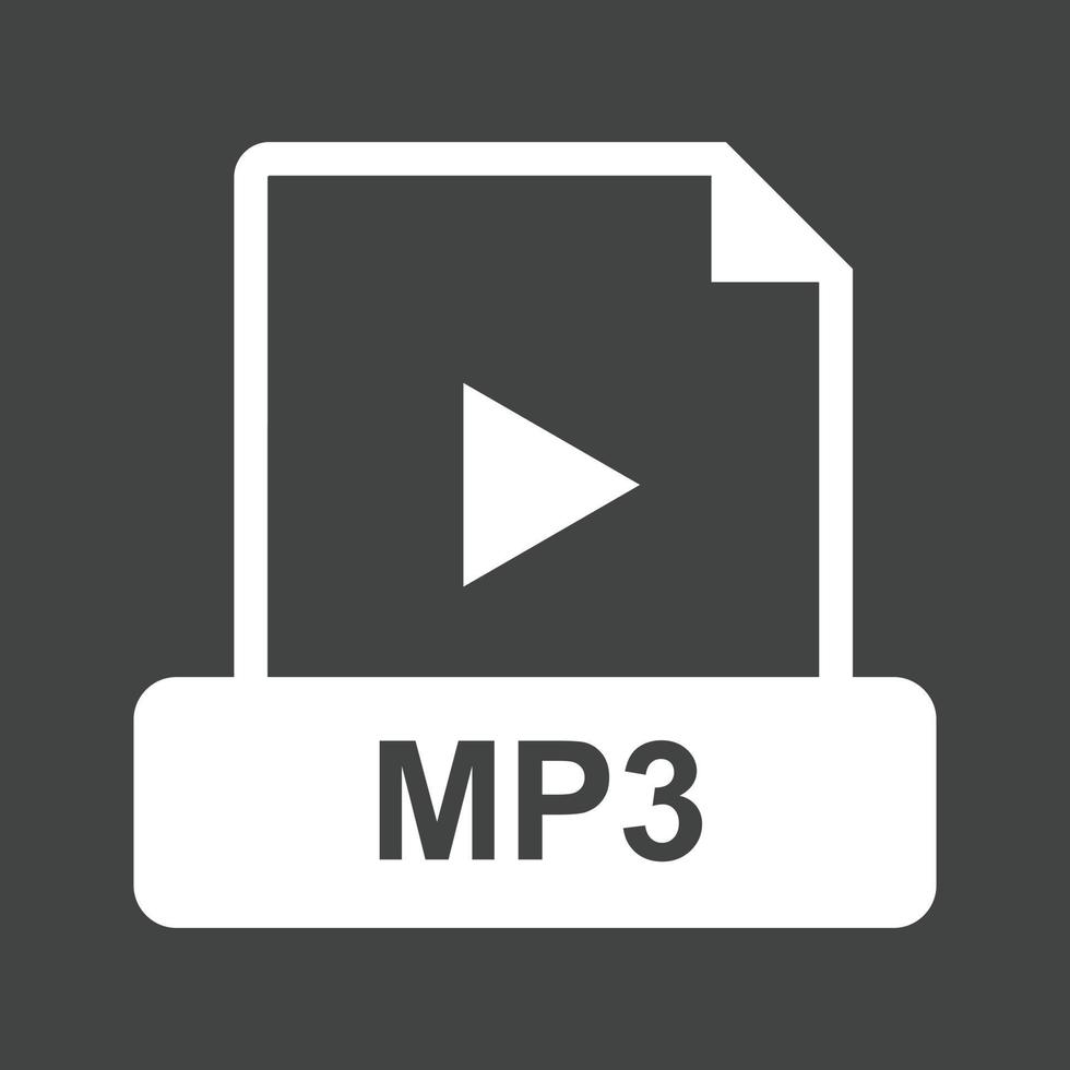 MP3 Glyph Inverted Icon vector