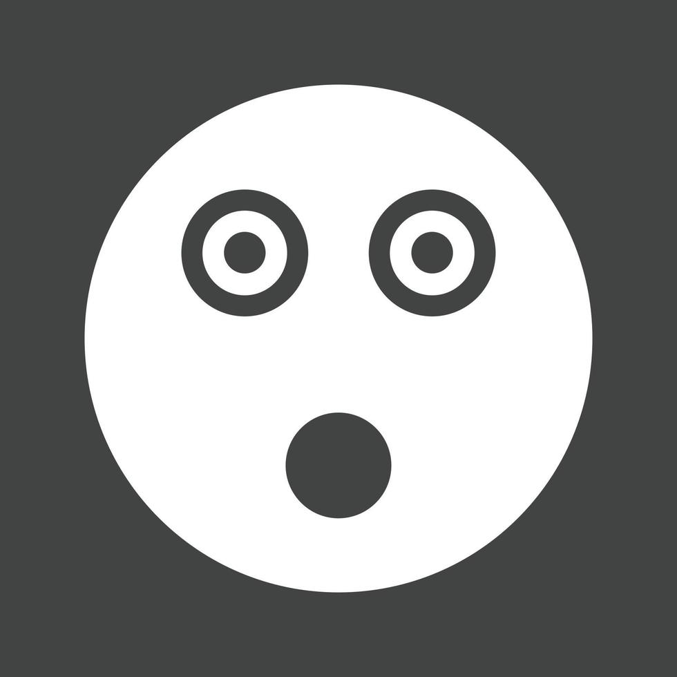 Shocked Glyph Inverted Icon vector