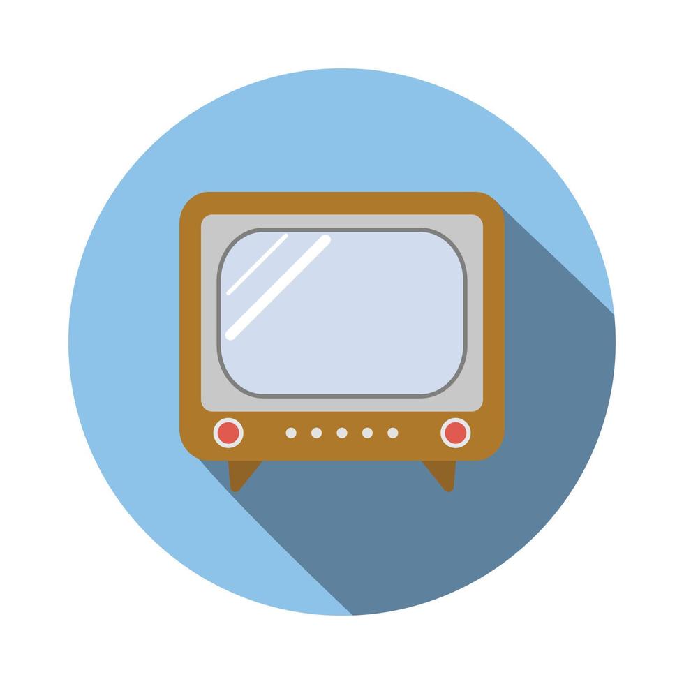 Old TV icon, flat style vector