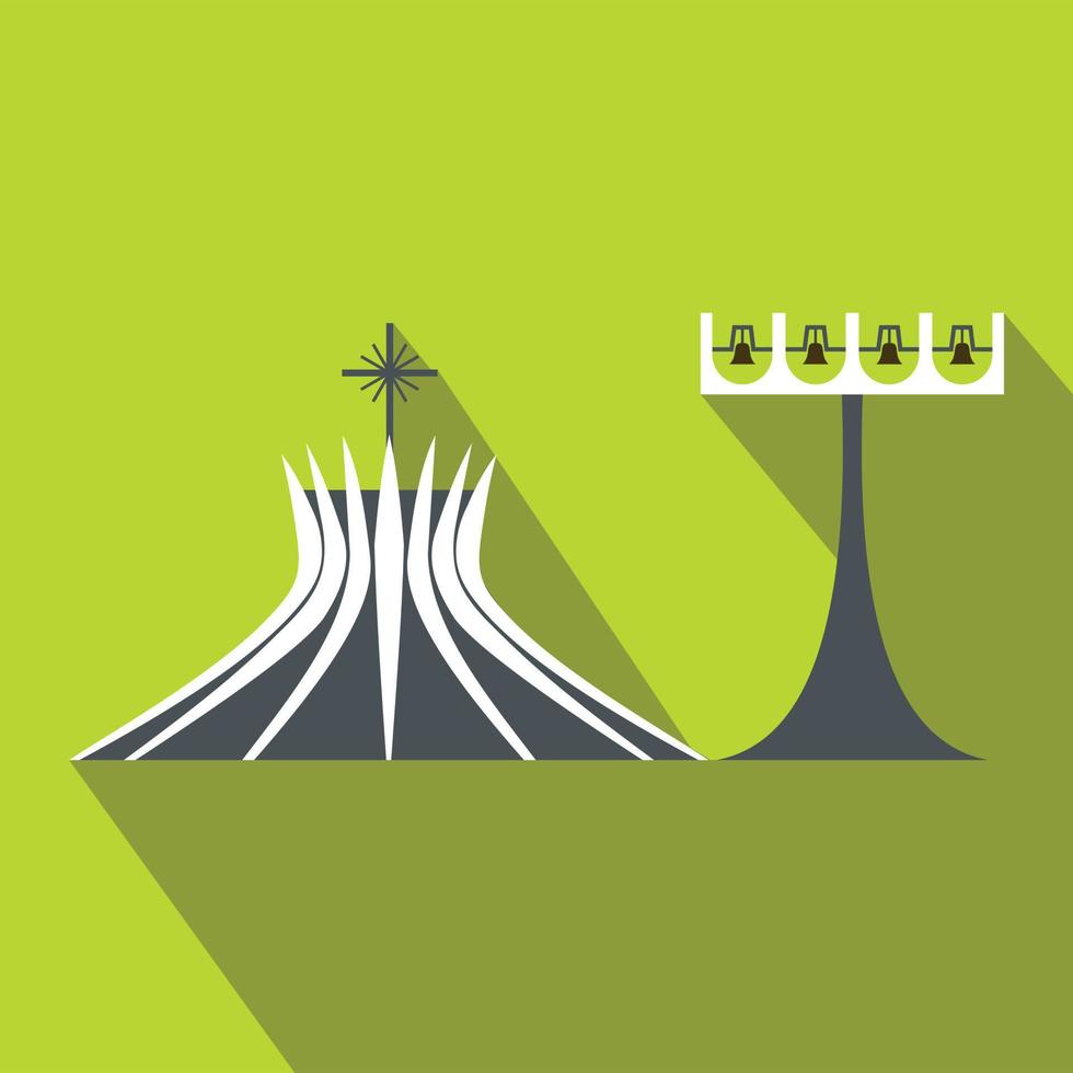 Metropolitan Cathedral in Brasil icon, flat style vector