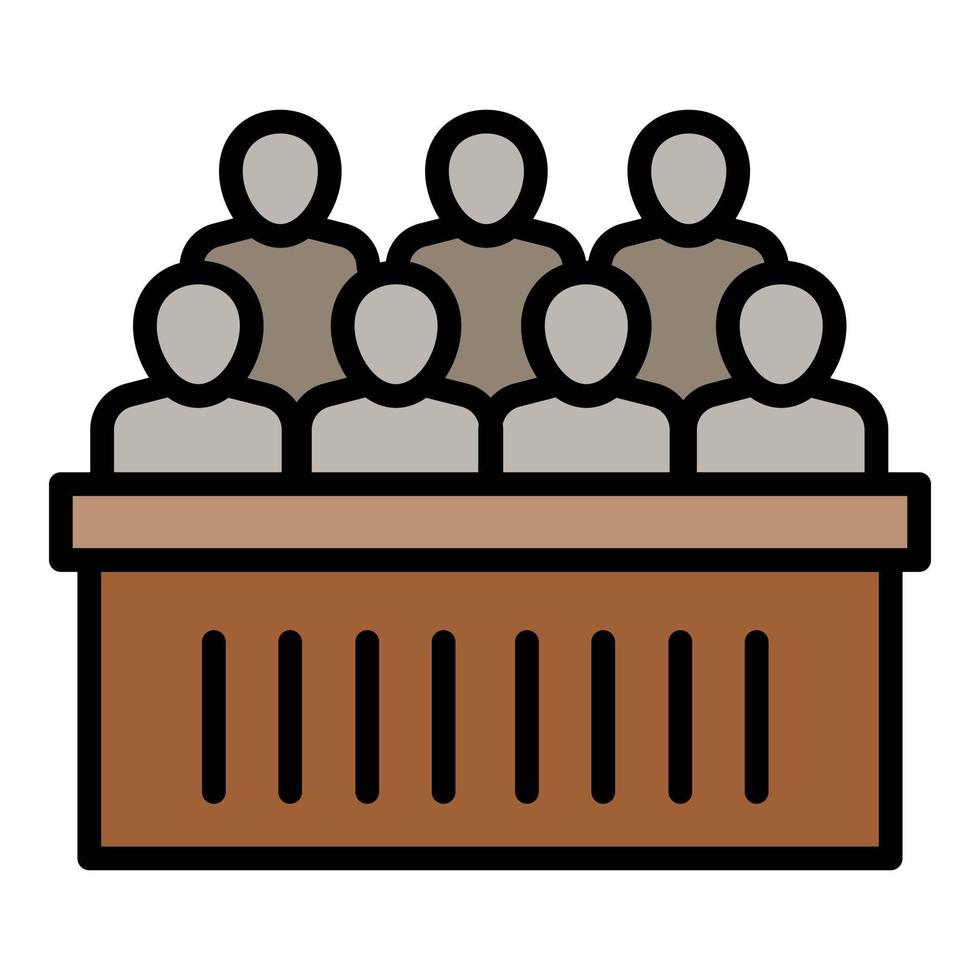 Courthouse jury bench icon, outline style vector