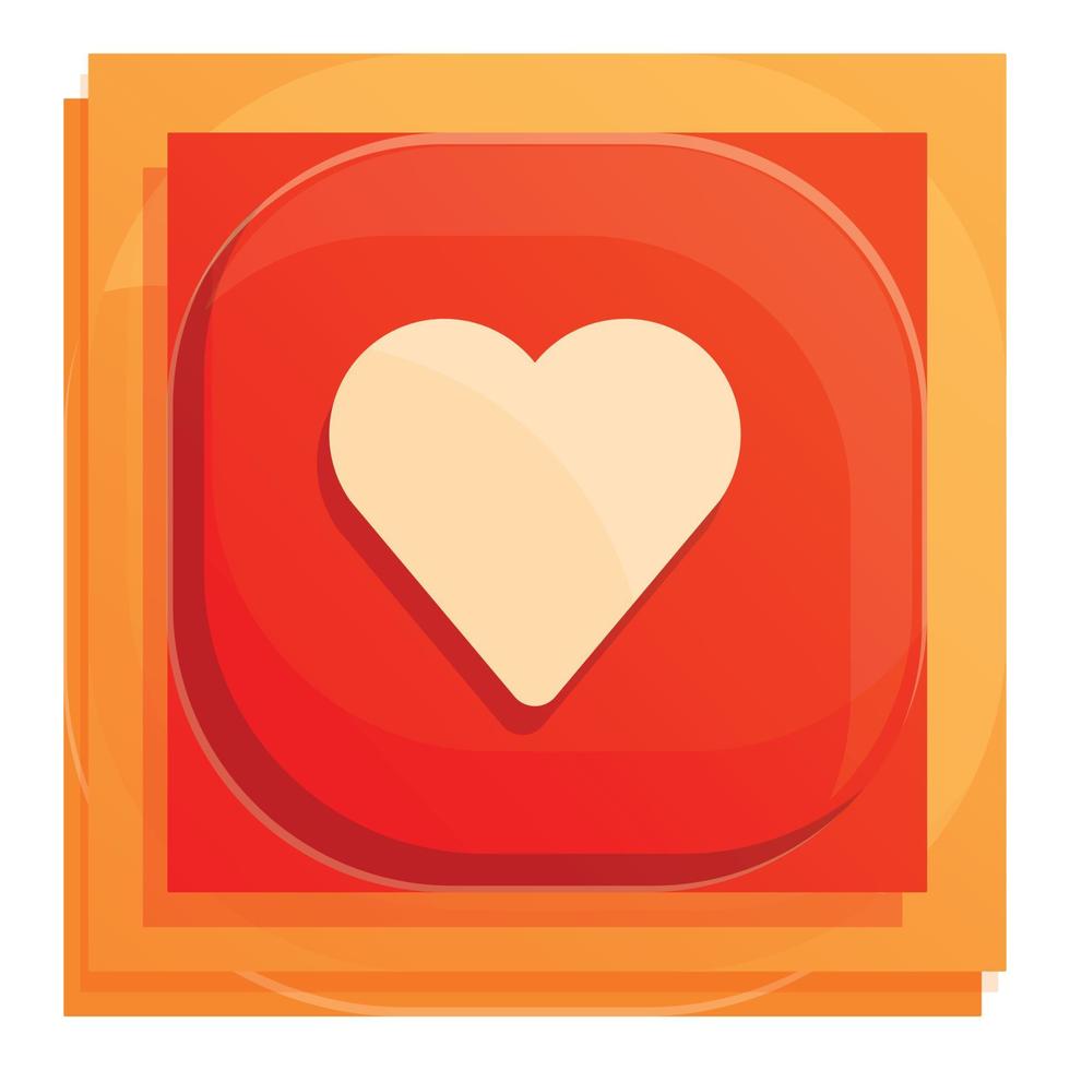 Heart like button interface icon, cartoon style vector