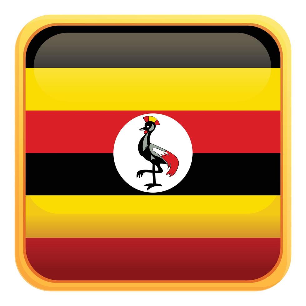 Uganda square icon cartoon vector. National stand vector