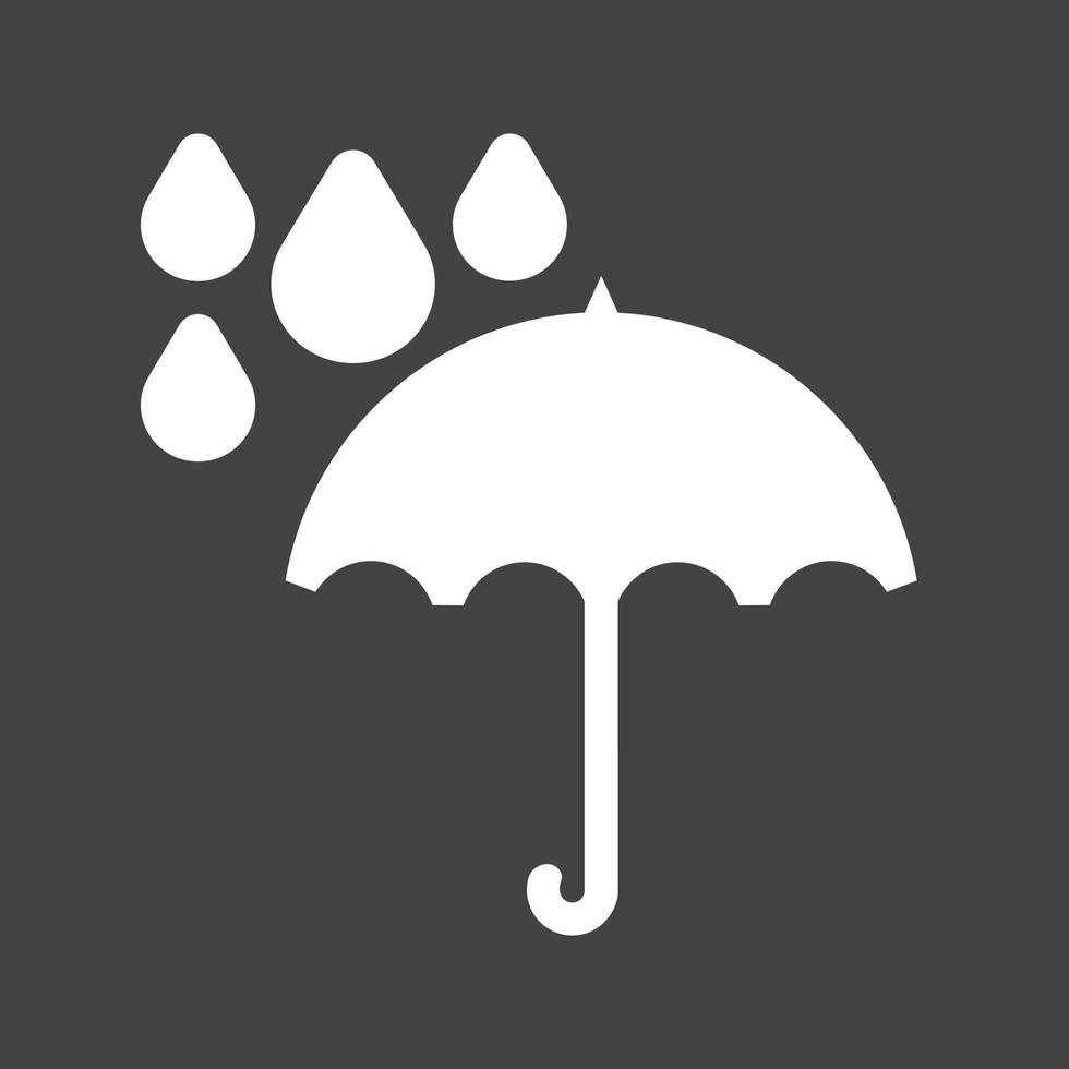 Umbrella with rain Glyph Inverted Icon vector