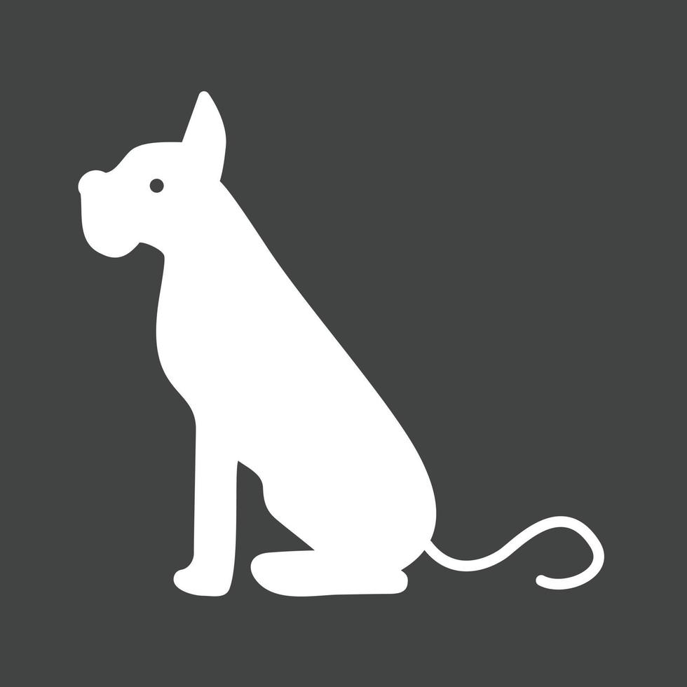 Dog Glyph Inverted Icon vector