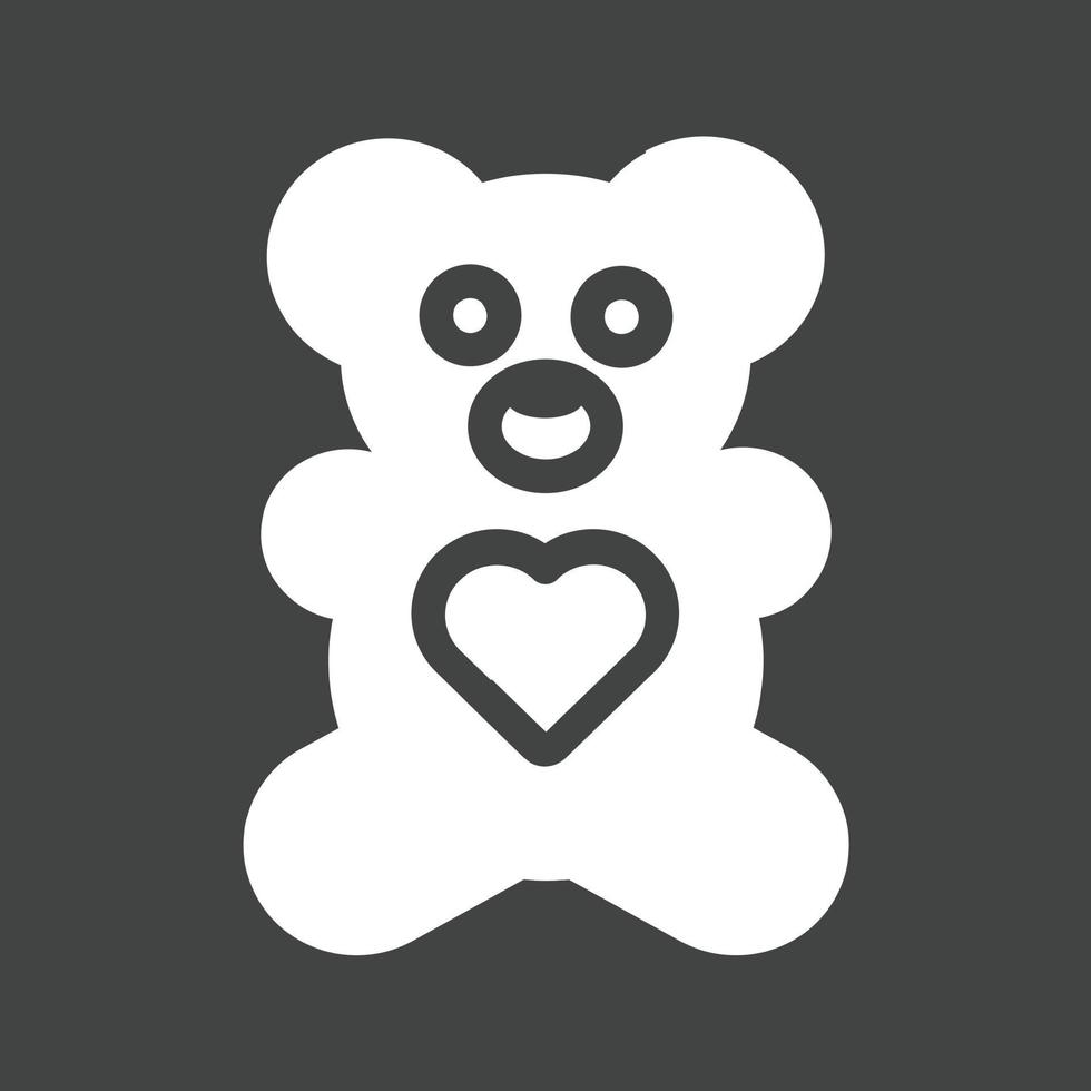 Stuffed Bear Glyph Inverted Icon vector