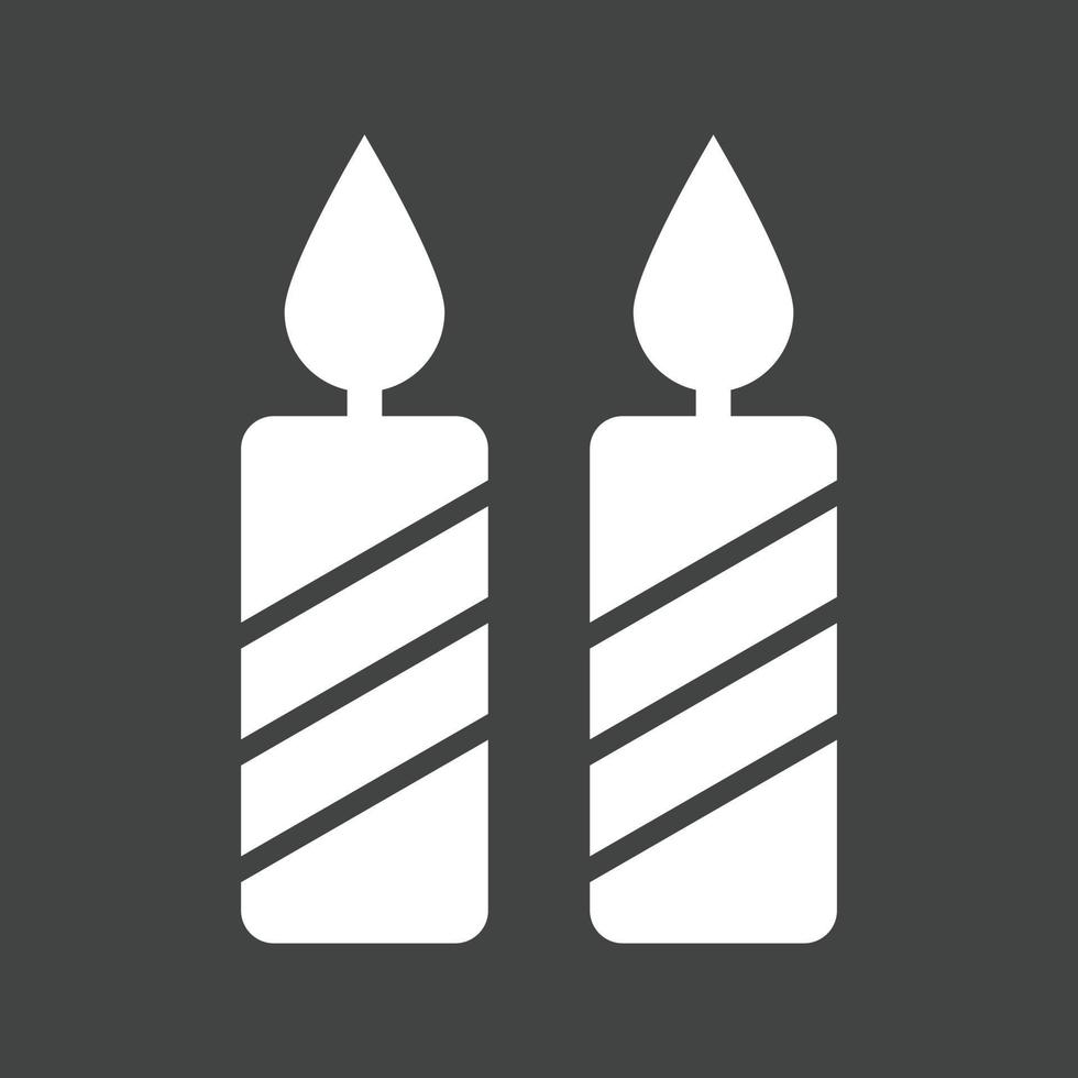 Two Candles Glyph Inverted Icon vector