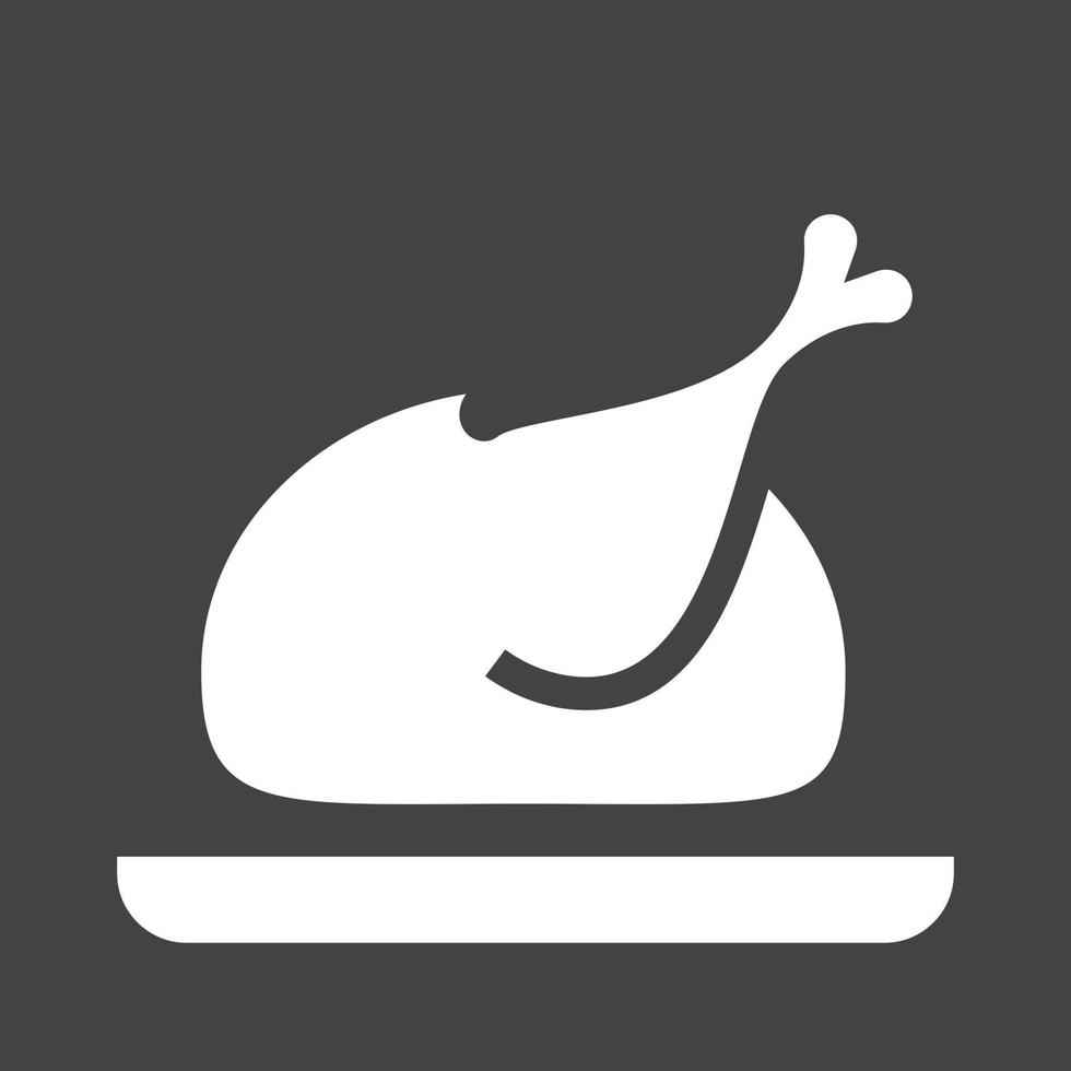 Full chicken Glyph Inverted Icon vector