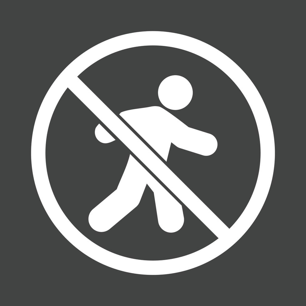 No pedestrian crossing Glyph Inverted Icon vector