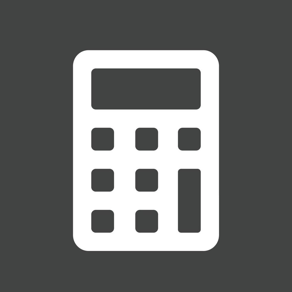 Calculator Glyph Inverted Icon vector