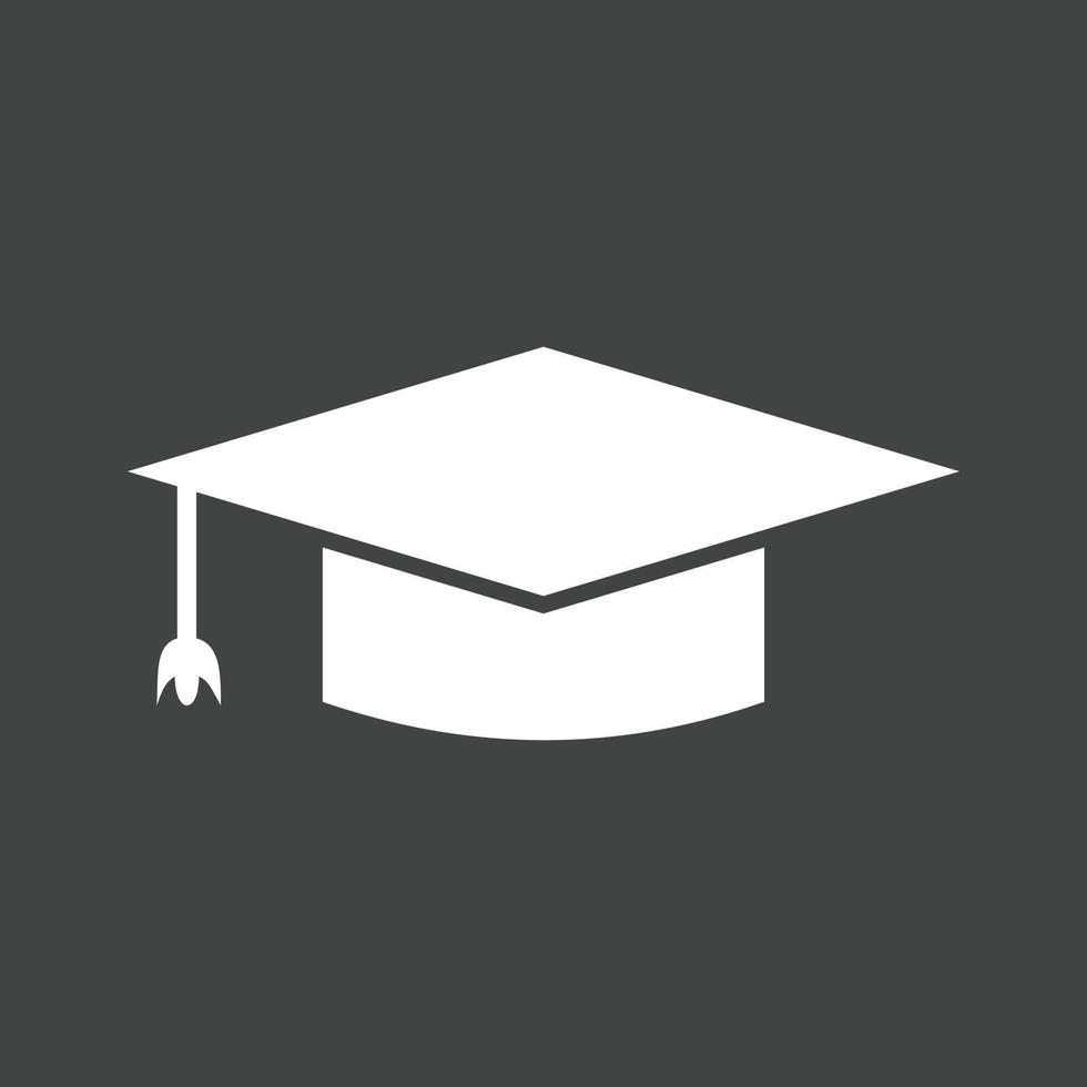 Graduate Hat Glyph Inverted Icon vector