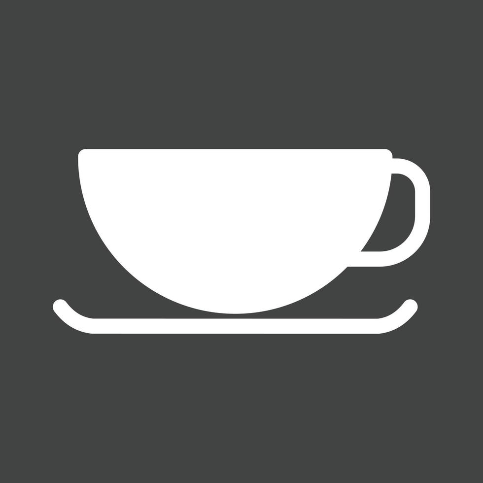icono de glifo de taza de café invertido vector