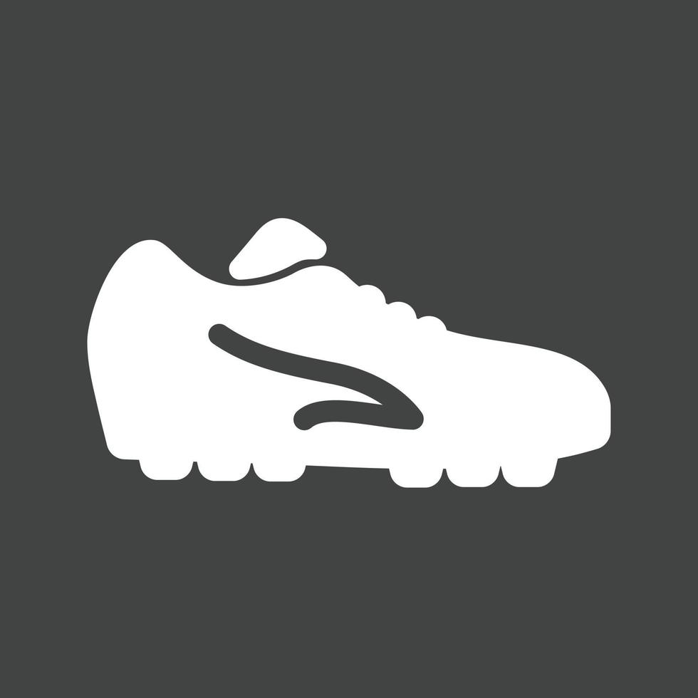 icono de glifo de zapatos de fútbol invertido vector