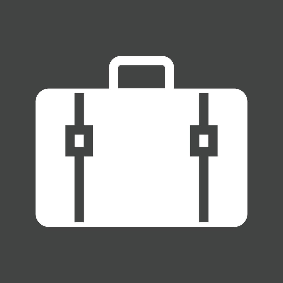 Briefcase II Glyph Inverted Icon vector