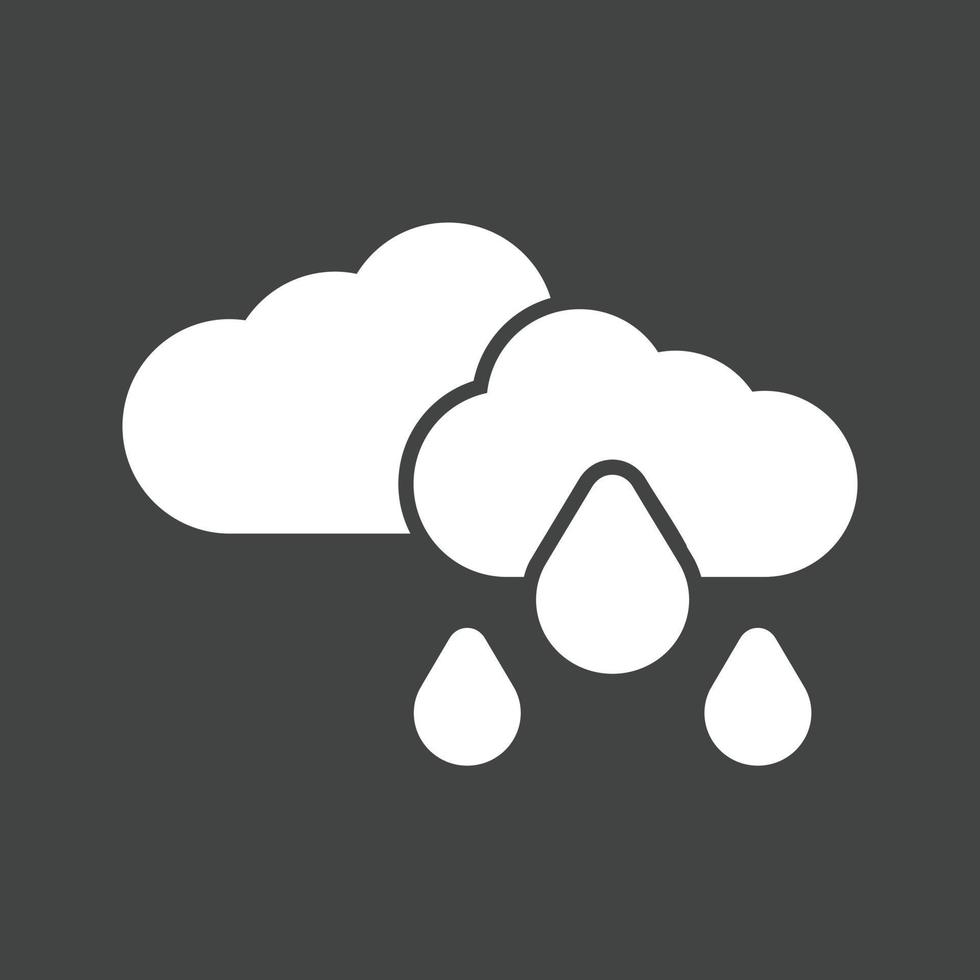 Light Rain Glyph Inverted Icon vector