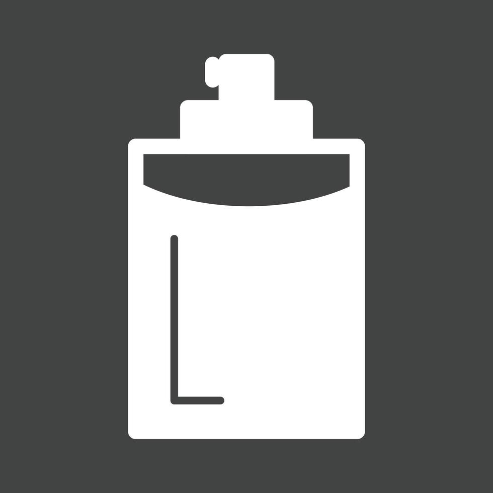 botella de perfume glifo icono invertido vector