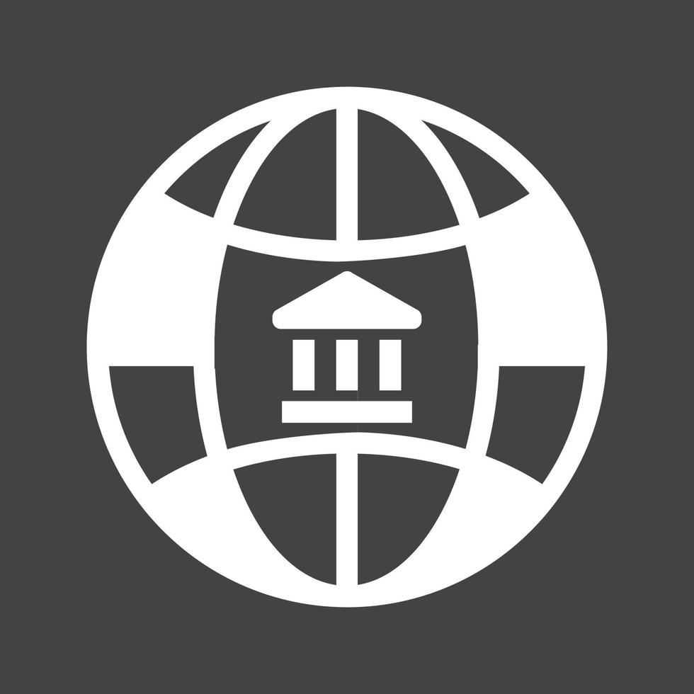 Global Banks Glyph Inverted Icon vector