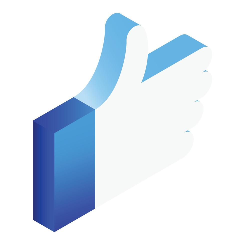 Thumb up icon, isometric style vector