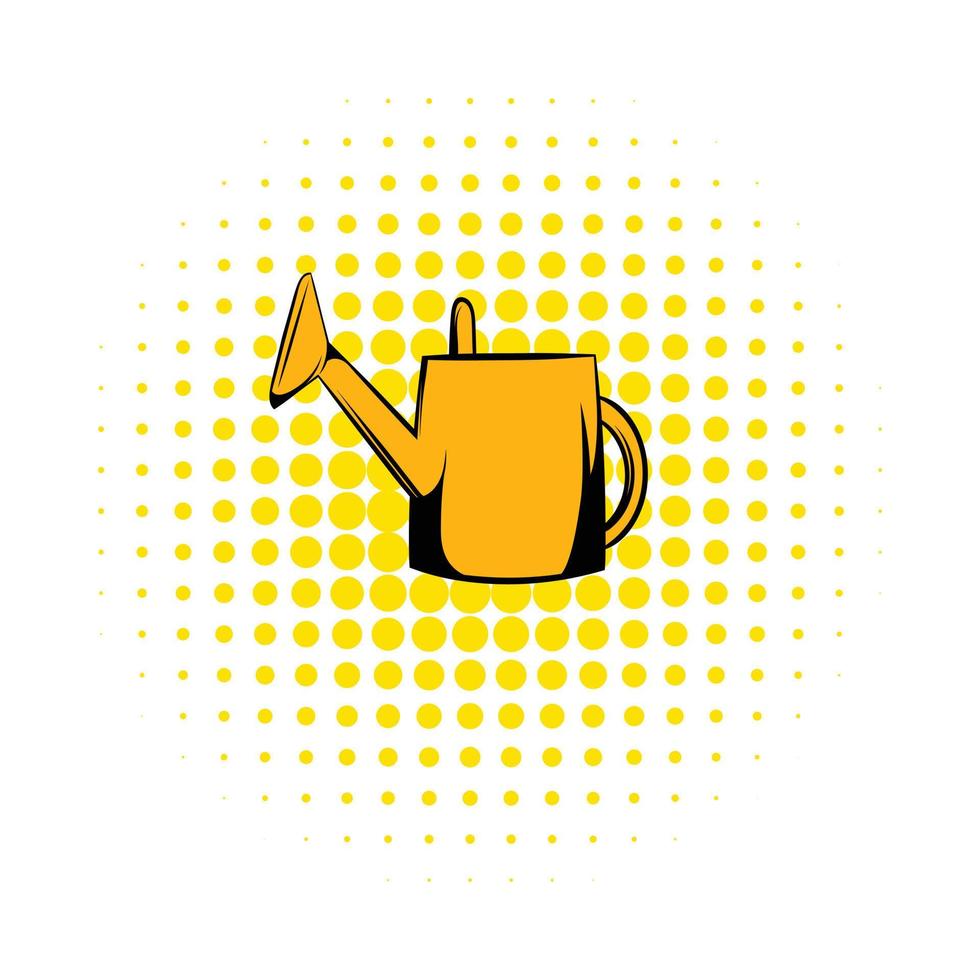 Watering can comics icon vector