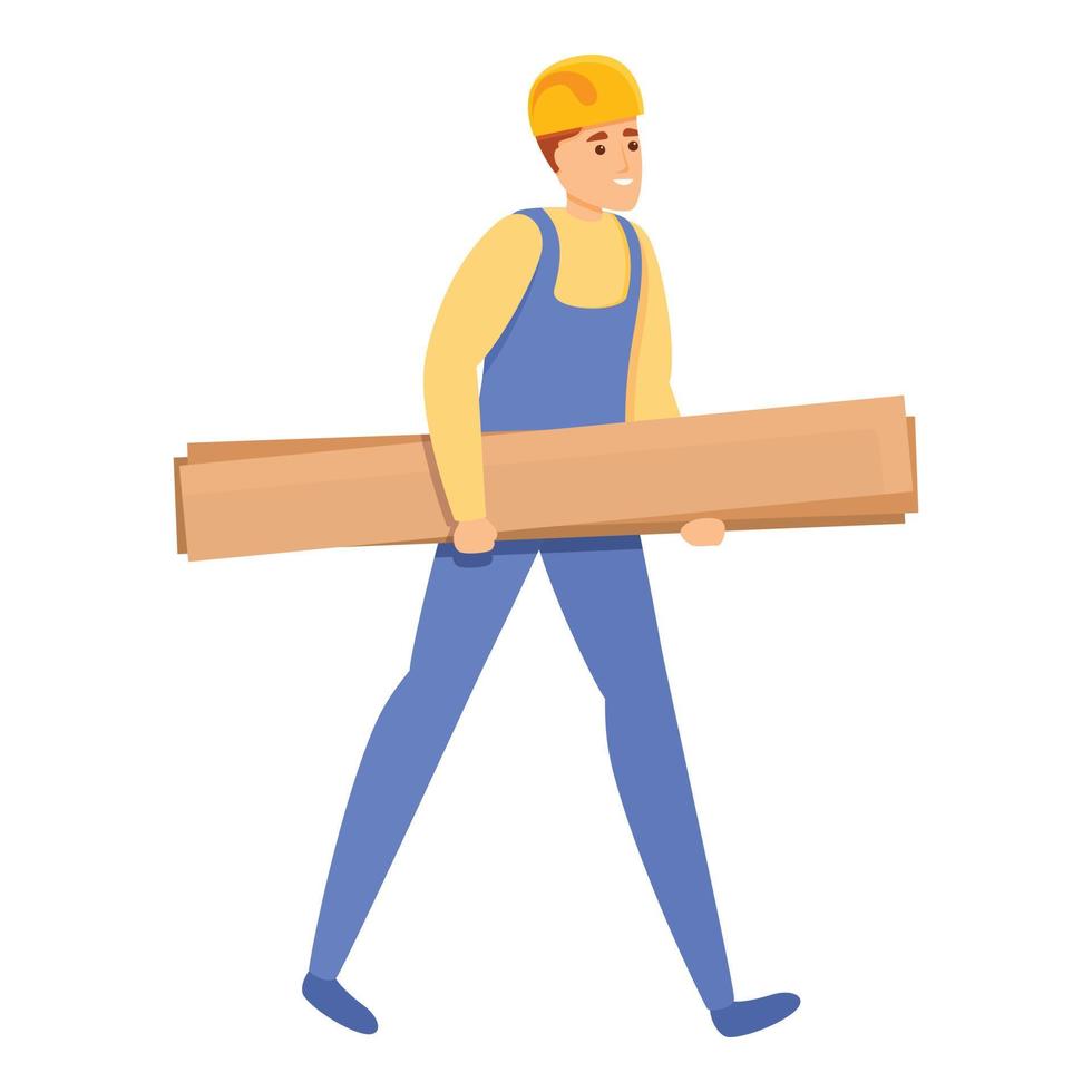 constructor tomar icono de tablón de madera, estilo de dibujos animados vector