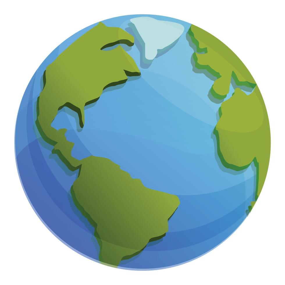 Geodesy globe icon, cartoon style vector