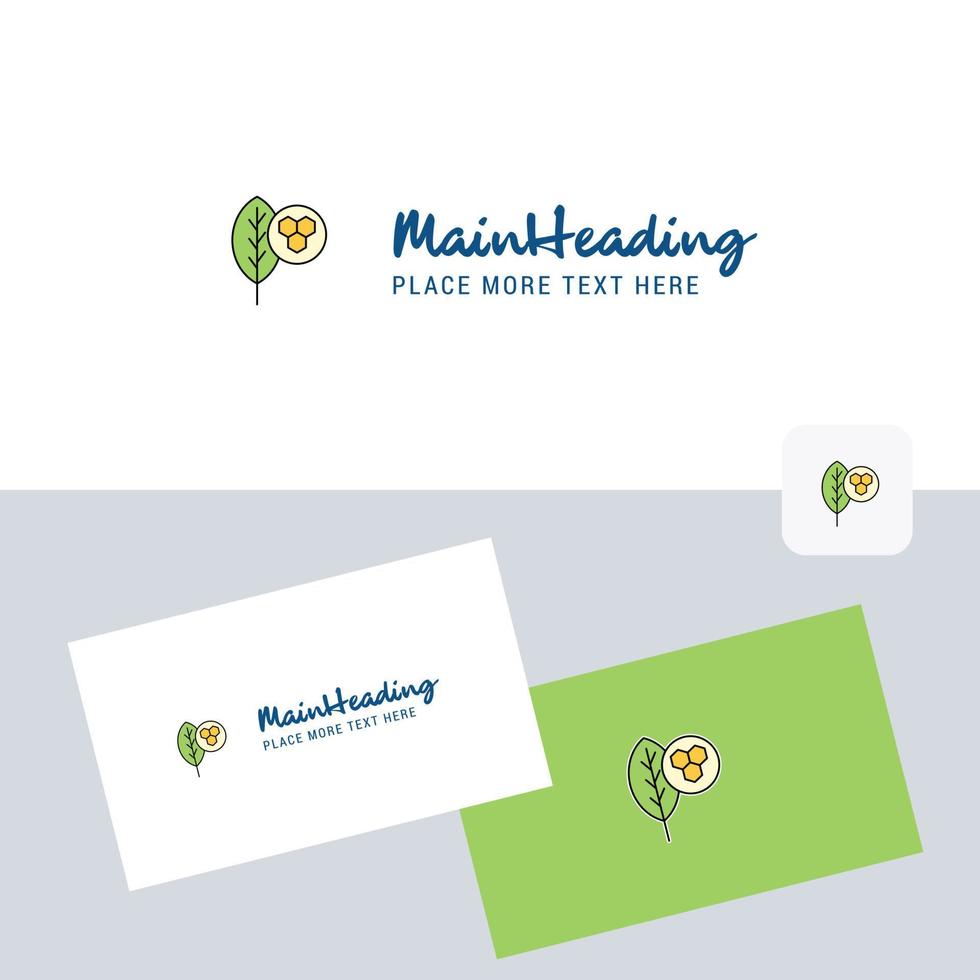 Leaf vector logotype with business card template Elegant corporate identity Vector