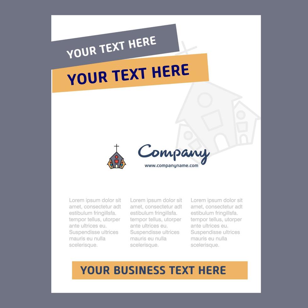 Church Title Page Design for Company profile annual report presentations leaflet Brochure Vector Background