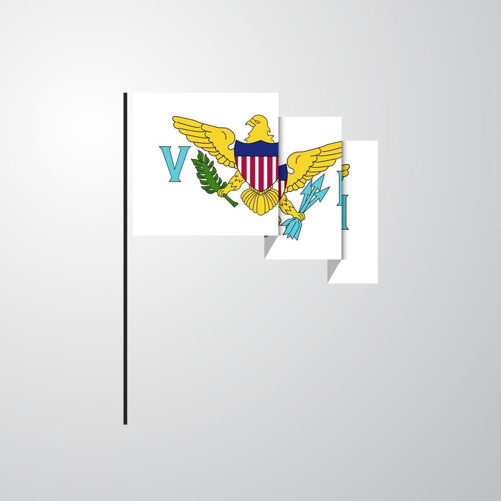 Virgin Islands US waving Flag creative background vector