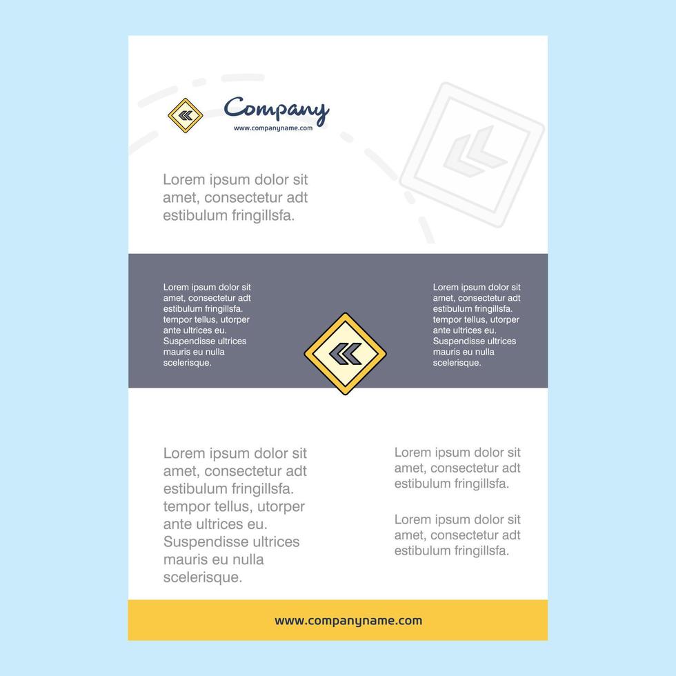 Template layout for Left arrow road sign board comany profile annual report presentations leaflet Brochure Vector Background