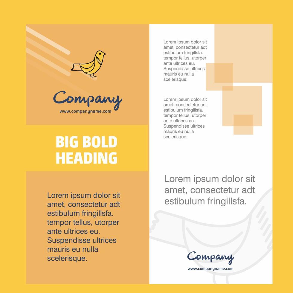 Sparrow Company Brochure Title Page Design Company profile annual report presentations leaflet Vector Background