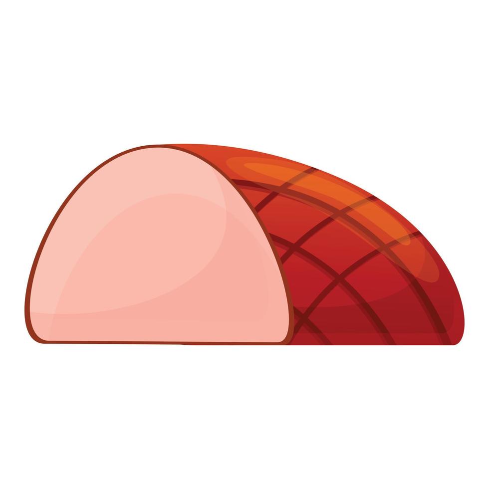 Meat sausage icon, cartoon style vector