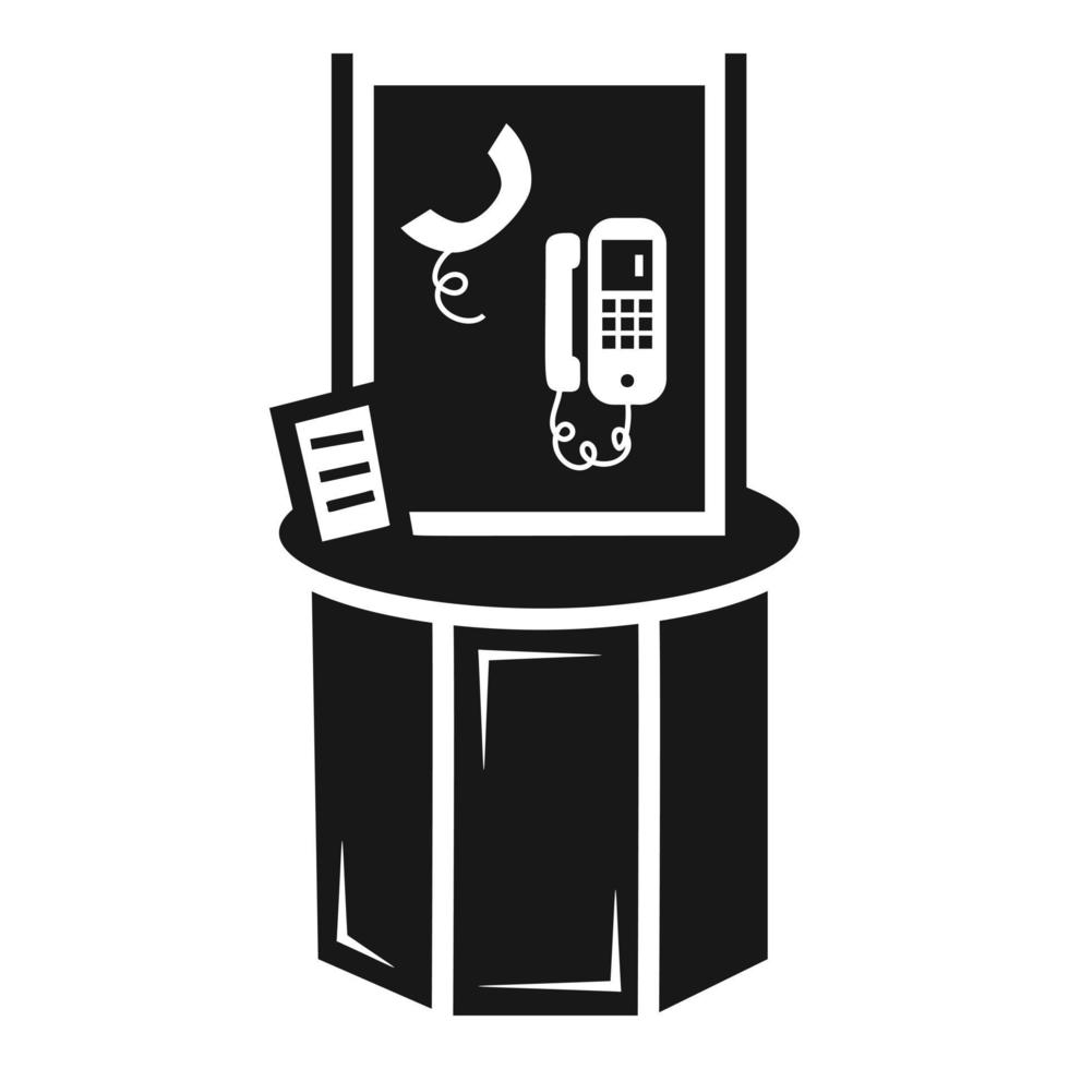 Telephone info kiosk icon, simple style vector