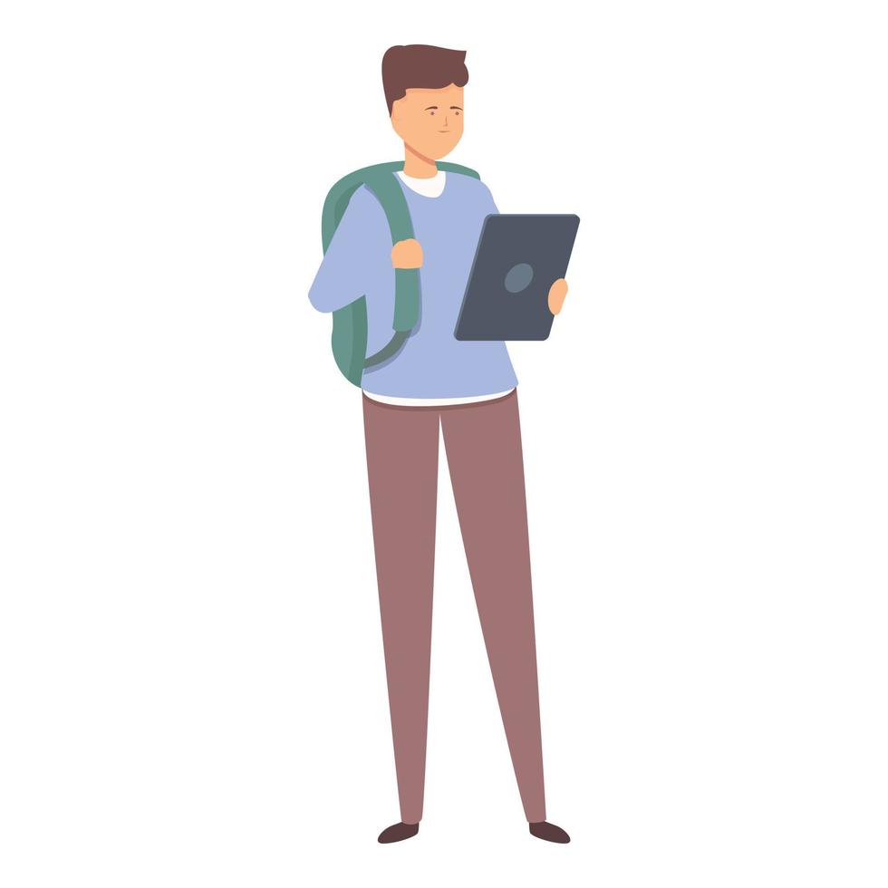 Student online store icon cartoon vector. Digital read vector