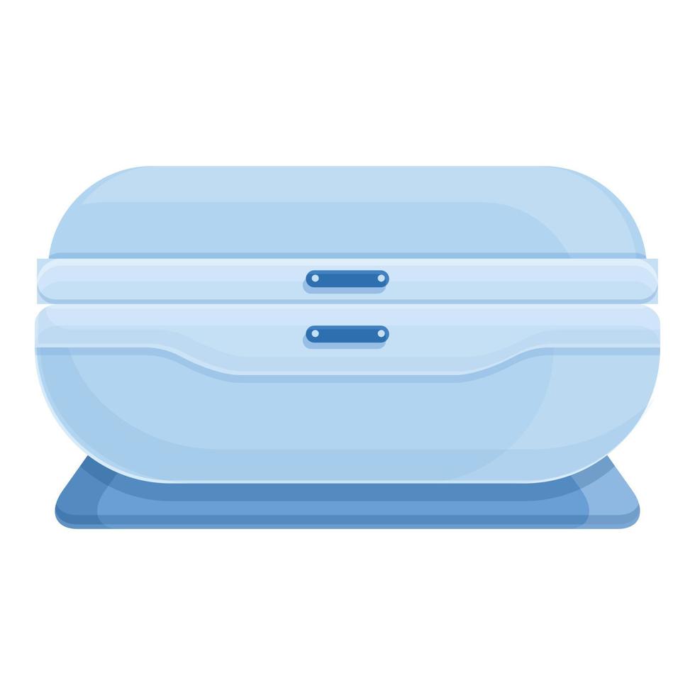 Solarium bed icon, cartoon style vector