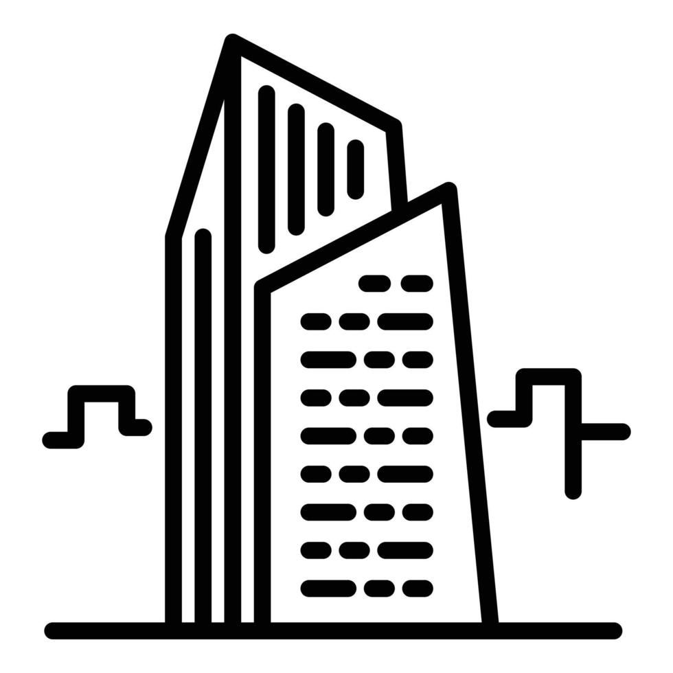 Milan pirelli towers icon, outline style vector