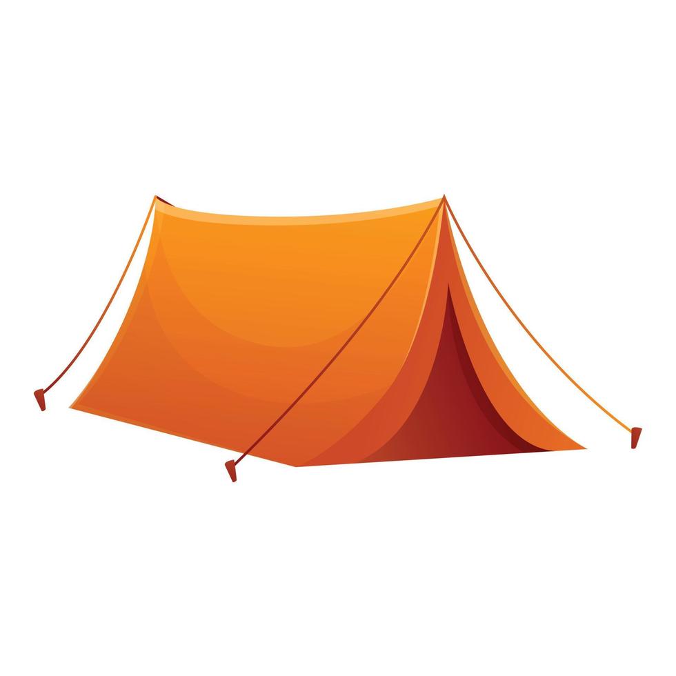 Camping tent icon, cartoon style vector