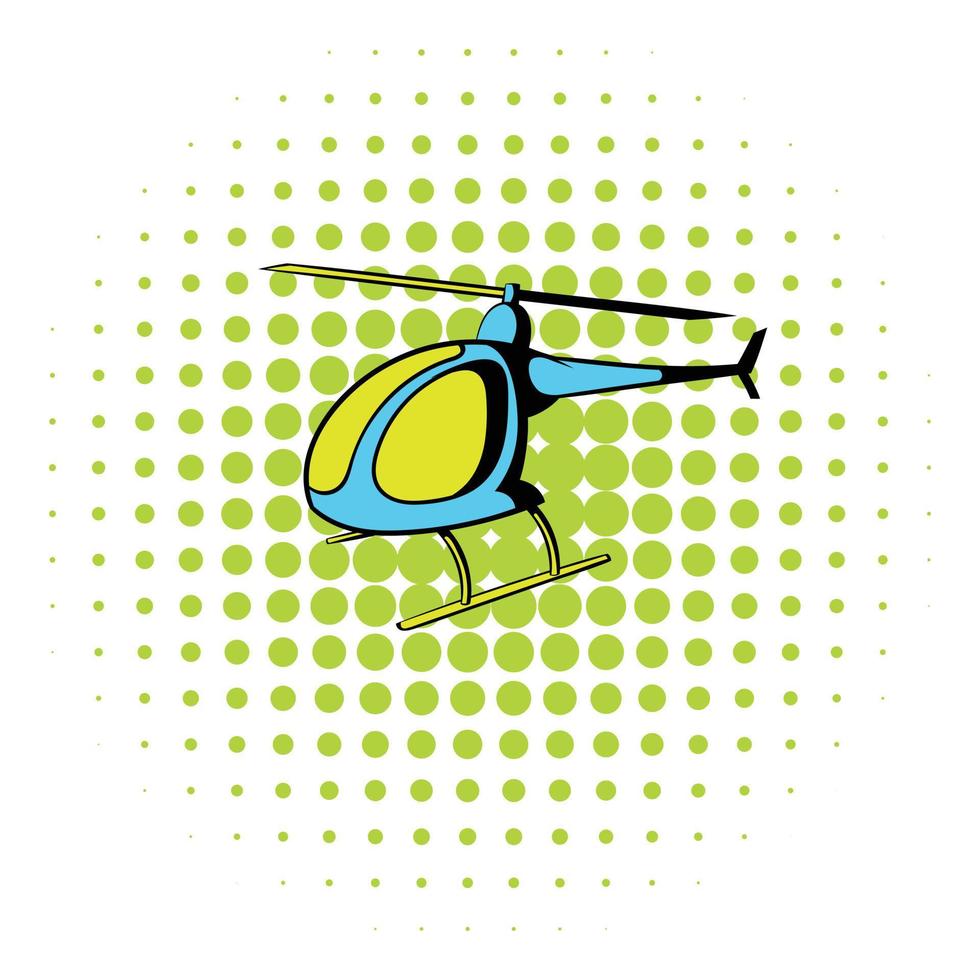 Helicopter icon, comics style vector