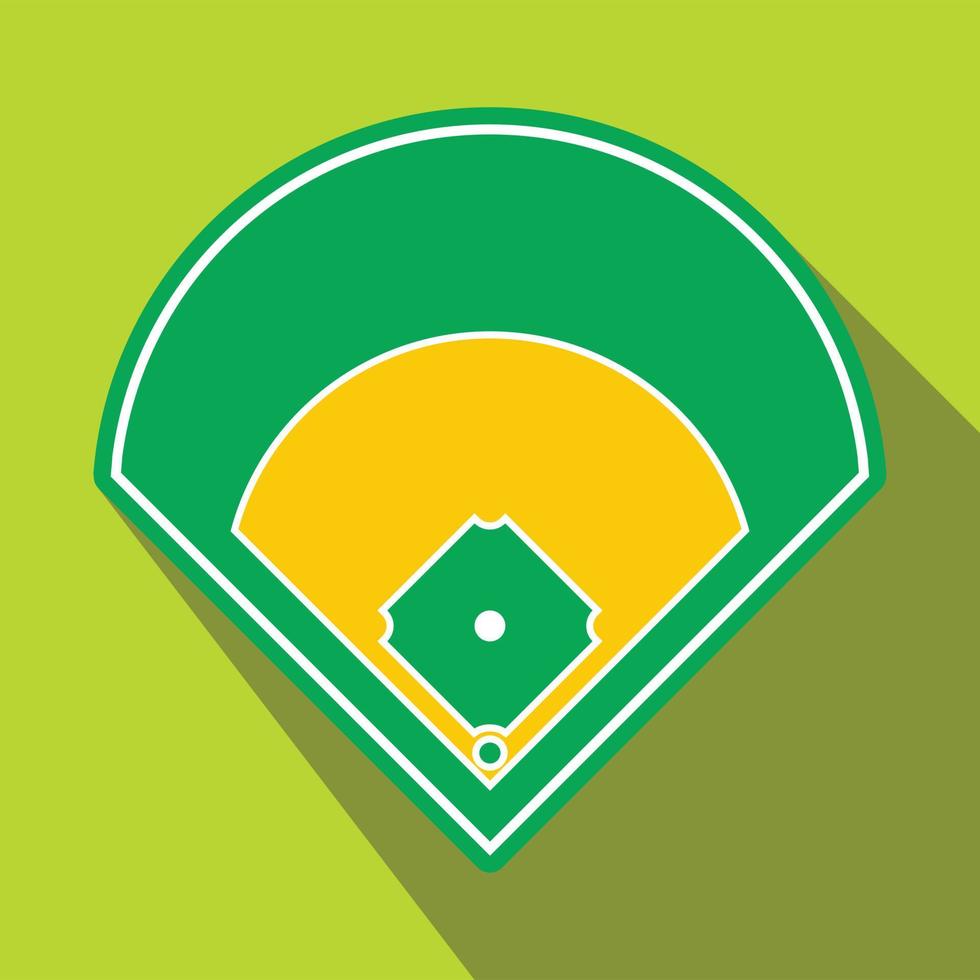 icono plano del campo de béisbol vector