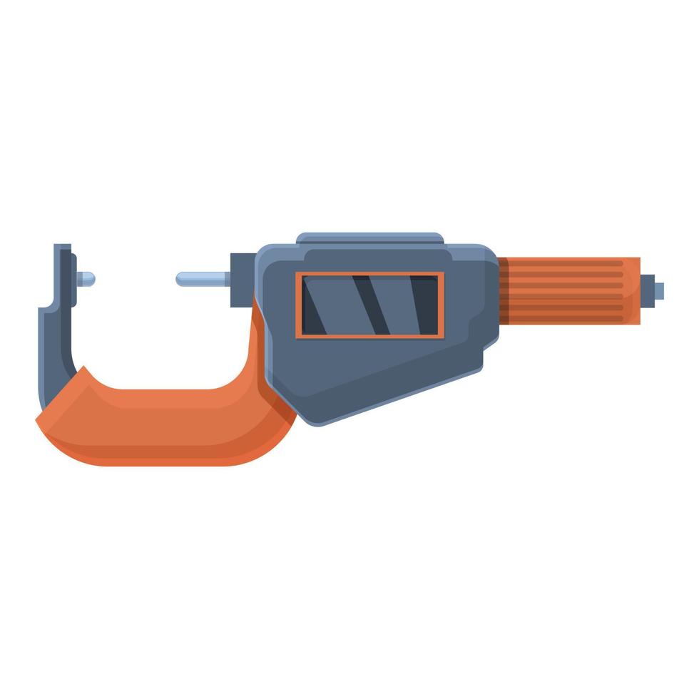 Digital micrometer precision icon, cartoon style vector