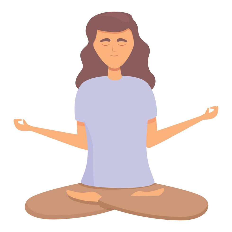 Zen posture icon cartoon vector. Home meditation vector