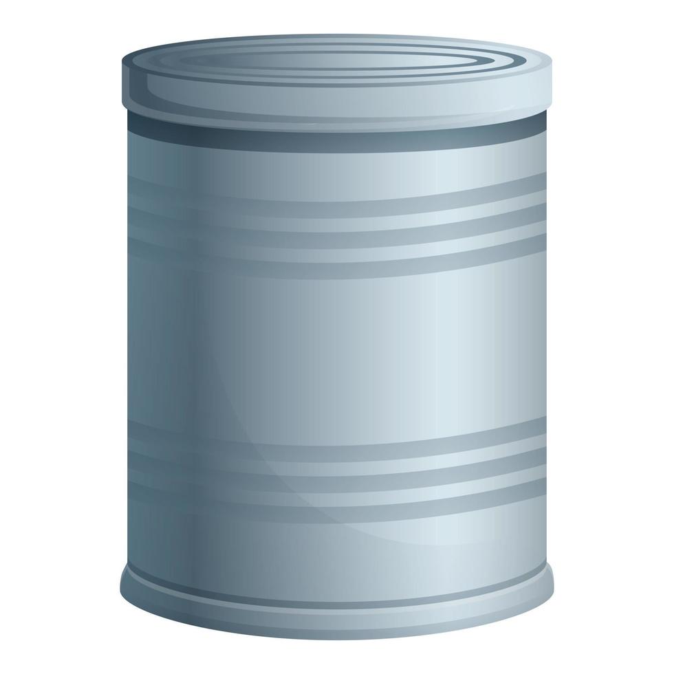 Survival tin can icon, cartoon style vector