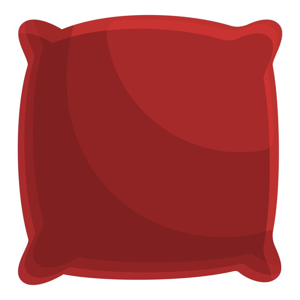 Cozy home red pillow icon, cartoon style vector